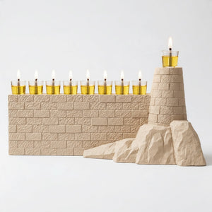 Modern  Menorah  Tower of David Lunarie sand color 