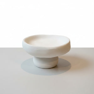 Solene Pedestal Bowl handcrafted in sculptural cement by Lunarie.