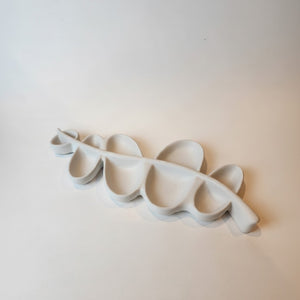 Vine Leaf Dish Lunarie Dune  leaf-shaped dish holder with multiple shallow compartments, photographed on a plain off-white background.