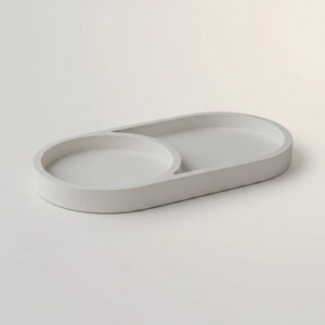 Eclipse Orbit Tray by Lunarie featuring a minimalist dual-circle design, ideal as a decorative catchall tray for jewelry and modern home décor.