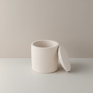Moon Hollow Tumbler Jar by Lunarie featuring a minimalist cylindrical design with lid, ideal as a decorative storage jar for jewelry and home essentials.