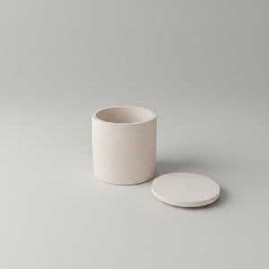 Moon Hollow Tumbler Jar by Lunarie featuring a minimalist cylindrical design with lid, ideal as a decorative storage jar for jewelry and home essentials.