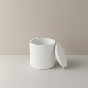 Moon Hollow Tumbler Jar by Lunarie featuring a minimalist cylindrical design with lid, ideal as a decorative storage jar for jewelry and home essentials.