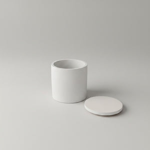 Moon Hollow Tumbler Jar by Lunarie featuring a minimalist cylindrical design with lid, ideal as a decorative storage jar for jewelry and home essentials.