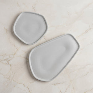 Moon Layers Duo by Lunarie featuring two nesting decorative trays with organic shapes, ideal for jewelry, candles, and modern home décor.