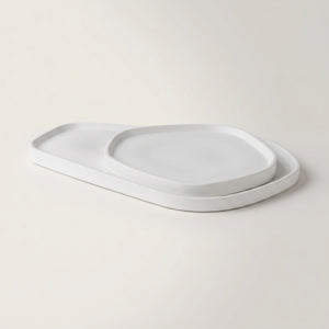 Moon Layers Duo by Lunarie featuring two nesting decorative trays with organic shapes, ideal for jewelry, candles, and modern home décor.