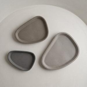 Moon Layers Trio by Lunarie featuring three nesting decorative trays with organic shapes, ideal for jewelry, candles, and modern home décor.
