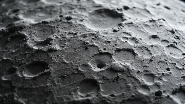 Close-up of lunar surface with craters